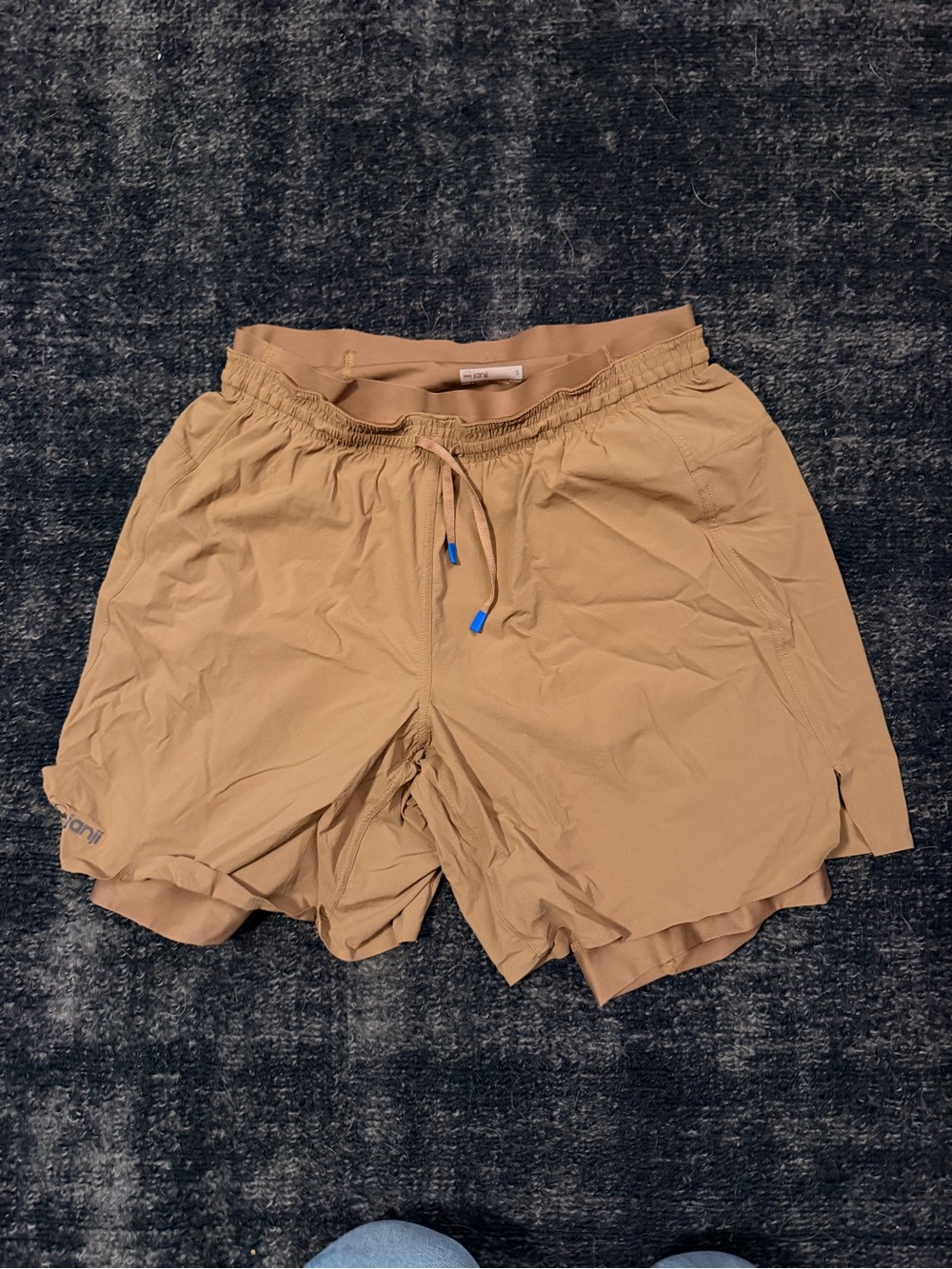 Janji Men's 7" Multi Short 2-in-1 in Tan, Size S